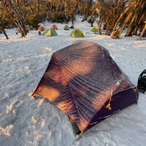 a tent in the snow