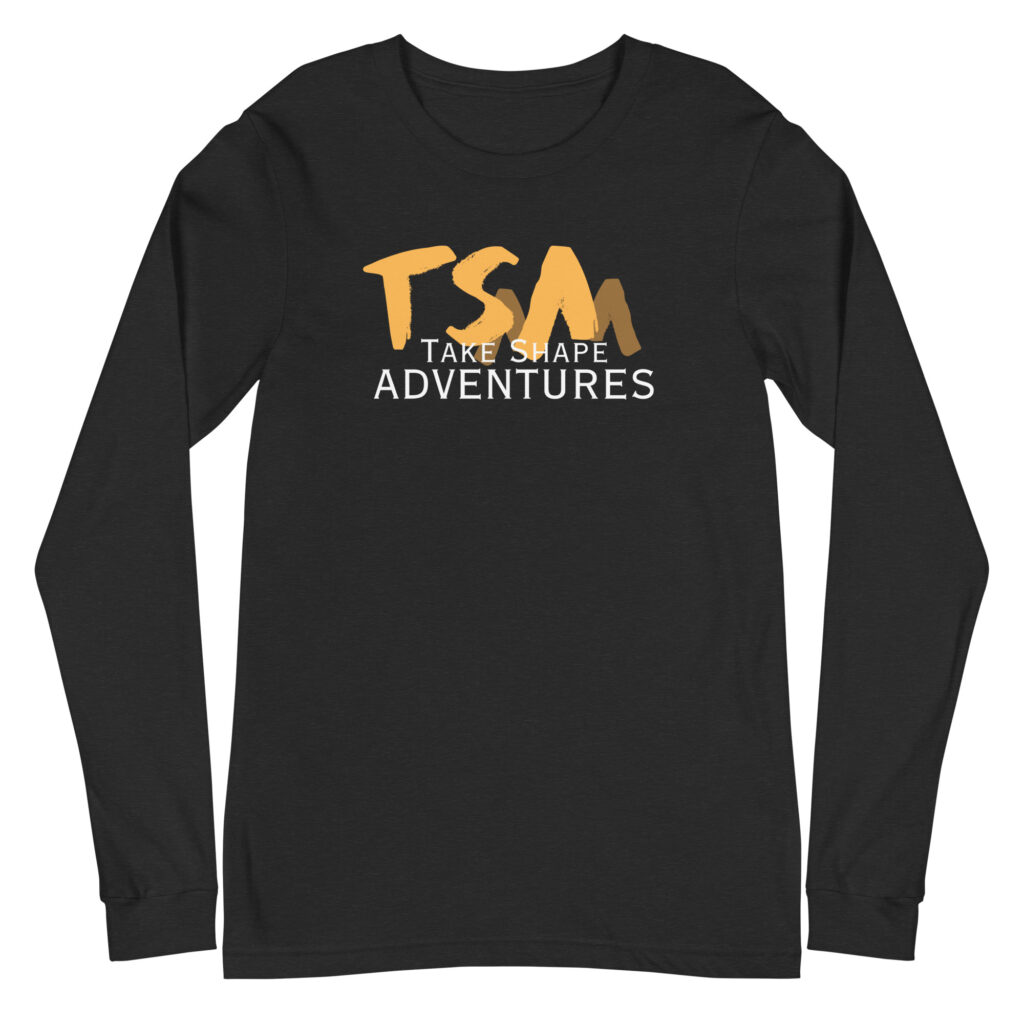 TakeShape Adventures - unisex-long-sleeve-tee-black-heather-front-6a18f8cda81f3.jpg