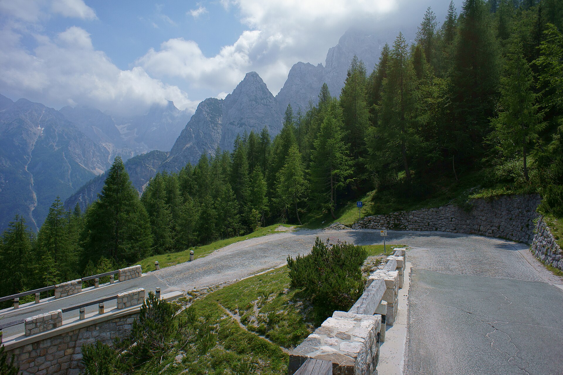 Drive the 24 hairpins of the Vrsic Pass and walk the ridgeline to Slemenova Spica